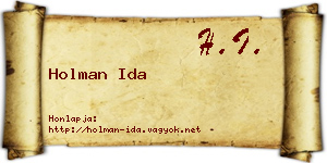 Holman Ida névjegykártya