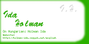 ida holman business card
